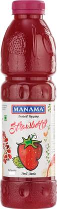 MANAMA Strawberry Fruit Crush, Dessert Topping for Ice Creams and Shakes, 1Litre