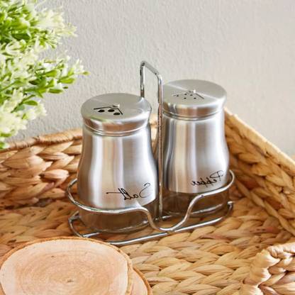 zelovi Salt & Pepper Set Glass, Stainless Steel