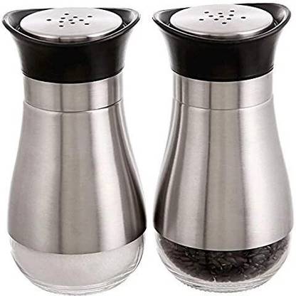 Shreeshann Salt & Pepper Set Glass, Stainless Steel