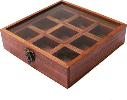 EALEVE HANDICRAFTS Spice Set Wooden, Glass