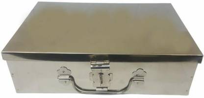 GINOSET SS Spice Box, 6 Compartment, Masala Dabba Utility Container , W-10", H-3", L-7" Storage Box
