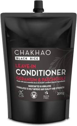 for8 CHAKHAO Black Rice Leave-in Conditioner |Geranium & Patchouli - 200 gm