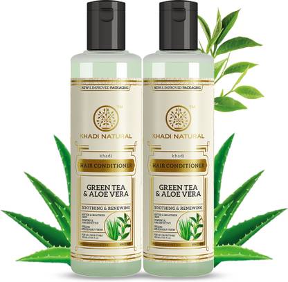 KHADI NATURAL Herbal Greentea & Aloevera Hair Conditioner (Pack of 2)