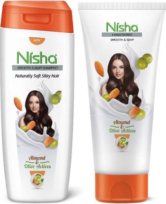 Nisha Shampoo (180 ml ) & Conditioner (180 ml) Combo for Smooth & Silky Hair Almond