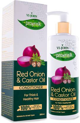 VI-JOHN PRAKRITIK Red Onion & Castor Oil Conditioner to Prevent Dry Hair, 100% Natural Bio Actives