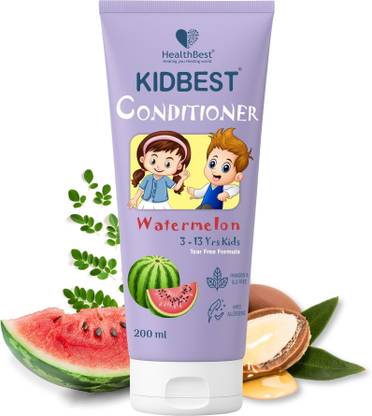 HealthBest Kidbest Conditioner for Kids | Nourishing Hair | Hair Smoothing | Tear, Paraben, SLS free | Watermelon Flavor | 200g