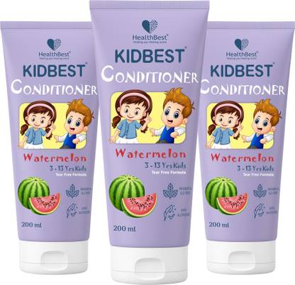 HealthBest Kidbest Conditioner for 3-13 Years Kids | Each 200ml (Pack of 3)