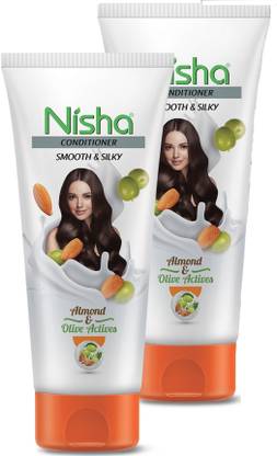 Nisha Hair Conditioner For Women Almond and Olive Actives Flavour 80 ml (Pack OF 2)
