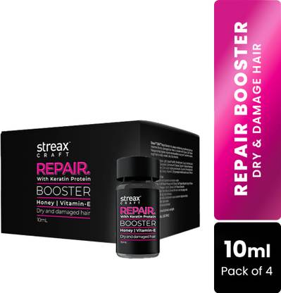Streax Professional Craft Repair Booster - Pack of 4 for Dry and Damaged Hair,