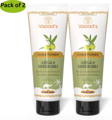 vagad's khadi Herbal Amla & Bhringraj Conditioner 200ml | Thicker & Bouncier Hair| Parabens Free | Silicon Free
