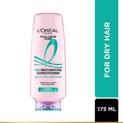 L'Oréal Paris Hyaluron Pure 72H Rehydrating Conditioner for Smooth Tangle-Free Hair