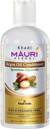 Khadi Mauri Argan Hair Conditioner - Powerful Hair Nourisher & Hair Growth Stimulater - SLES & Paraben Free - Enriched with Amla & Aloe Vera, 300 ml