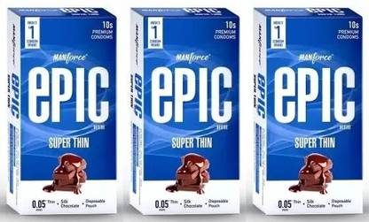 MANFORCE Epic Desire Super Thin Premium Condoms for Men -10 Pcs x pack of 3 Condom