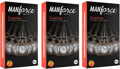 MANFORCE OVERTIME ORANGE, 384 Dots, 5 Ribes, 3 IN 1 TEXTURE Condom