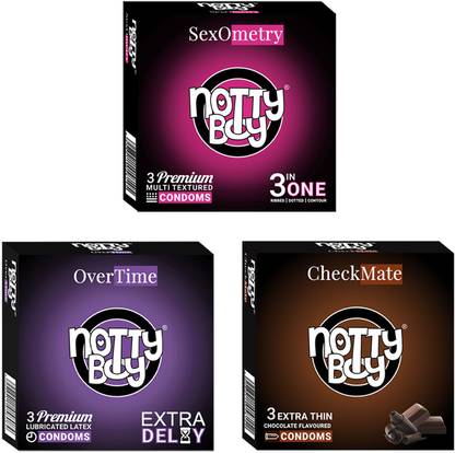 NottyBoy 1500 Dotted Long Last Extra Delay Ribs, Dots - 9 Condom