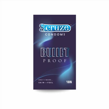 scruze BULLET PROOF CONDOMS 10'S (BLACK CURRANT FLAVOUR) Condom