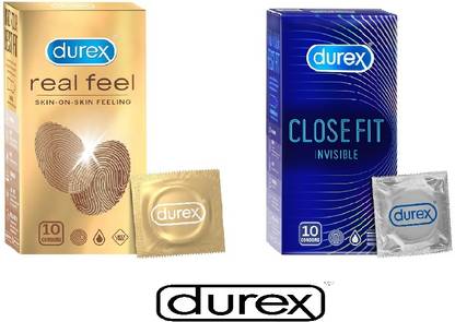DUREX Real Feel + CloseFit Invisible Condom Combo (20 N) Pack of 2 Condom