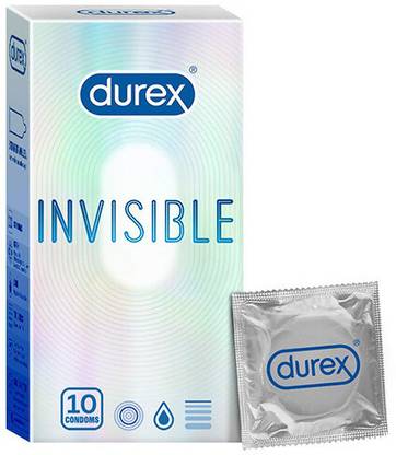 ड्यूरेक्स Invisible Super Ultra Thin Condoms for Men - 10 Count Pack Of 1 कंडोम