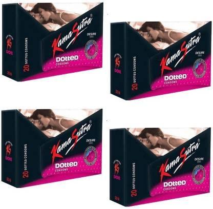 Kamasutra Dotted Condom 20's pack (Set of 4, 80S) Condom