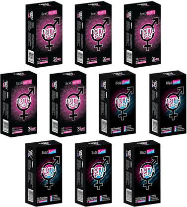 NottyBoy Ribbed, Dotted, Contour and over Time Long Lasting Delay Combo Pack Condom
