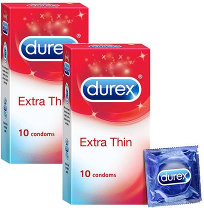 DUREX Extra Thin Condoms for Men - 10 Count Pack of 2 Condom