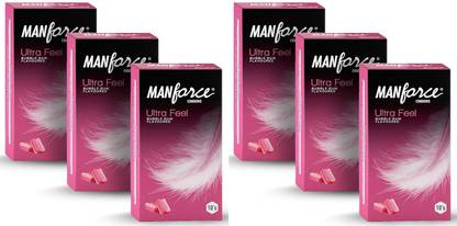MANFORCE Ultra Feel Bubblegum Flavoured Condoms for Men - 10 Pcs x Pack of 6 Condom