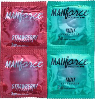 MANFORCE STRAWBERRY, MINT FLAVOUR CONDOM SHEET Condom