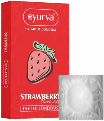 eyurva Dotted Strawberry Condoms 10 Pcs. Combo Condom