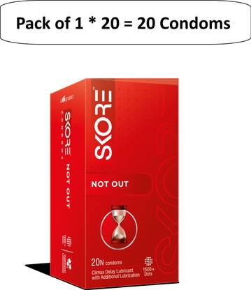 SKORE NotOut s | Climax Delay Lubrication | 1500+ Dots Condom