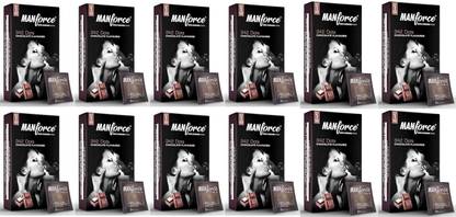 MANFORCE Xotic Chocolate Flavoured Condoms for Men - 10 Pcs x Pack of 12 Condom