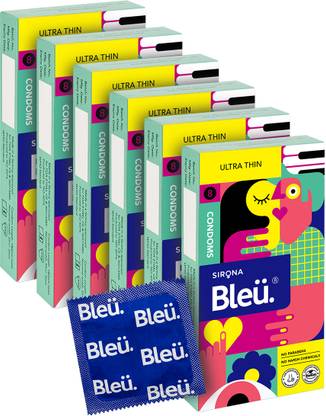 Bleu Ultra Thin Condoms for Men | 100% Natural Latex, Vegan & Toxin Free Condom