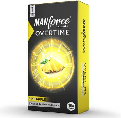 MANFORCE Overtime Pineapple 3in1 (Ribbed, Contour, Dotted) Condoms - 10 Pieces Condom