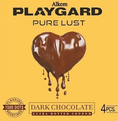 ALKEM Playgard purelust extra dotted dark chocolate flavour in Condom