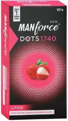 MANFORCE CONDOM LICHI FLAVOURED 1740 DOTS (1 SET, 10S) Condom