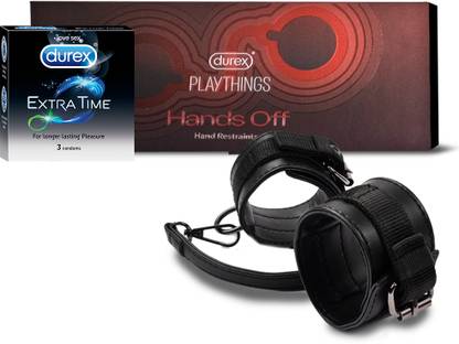 DUREX Extra Time Condom 3s And Playthings Hands Off Handcuff Combo Condom