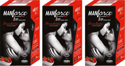 MANFORCE XOTIC STRAWBERRY FLAVOURED Condom