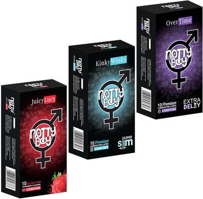 NottyBoy Extra Thin Sensitive Combo Pack of 3 Condom