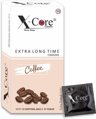X-Core Condom For Men Dotted Long-Time Delay Condoms with Tissue Paper, Disposal Bag Condom