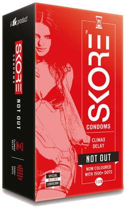 SKORE Climax Delay Raised Dots Condom Pack of 10 (Not Out) Condom