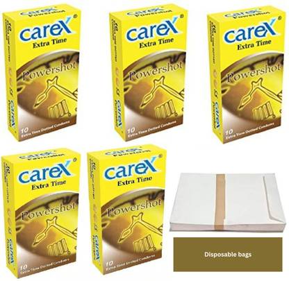 CAREX Condom High Quality Men Extra Time Dotted Without Flavour WIth Disposal Bags Condom