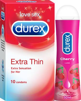 DUREX Extra Thin condom 10s and Lube - Cherry Flavoured Lubricant