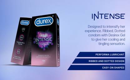 ड्यूरेक्स Intense Condoms for her extra pleasure - 10 Count Condom (10 Sheets) कंडोम