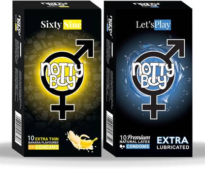 NottyBoy Banana Flavour And Extra Lubricated Smooth Condom
