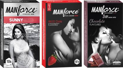 MANFORCE Sunny Edition, Strawberry And Chocolate Flavoured Condom