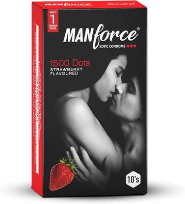 मैनफोर्स Strawberry 1500 doots कंडोम