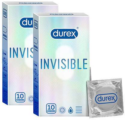 DUREX Invisible Super Ultra Thin Condoms for Men - 10 Count Pack Of 2 Condom