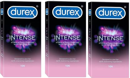 DUREX Intense Dotted and Ribbed Condom (Pack of 3) Condom