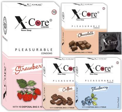 X-Core Air Extra Dots Condoms For Men, with Free Tissue and Disposal bag - 19 Condom Condom