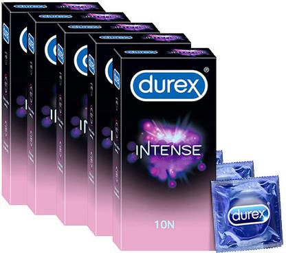 DUREX 10 Count | Dotted and Ribbed condom with Desirex gel Pack of 5 Condom