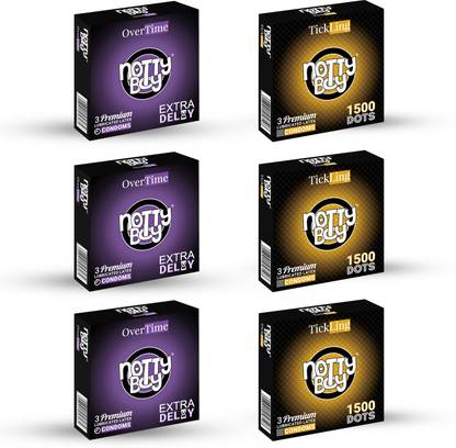 NottyBoy Extra Dots + Over Time Mega Combo Pack Condom